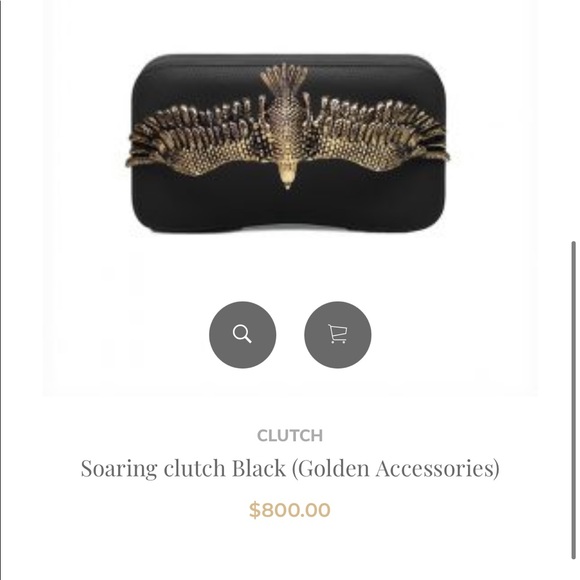 Moni & J Pink Leather Soaring Eagle Clutch Bag - Picture 6 of 6